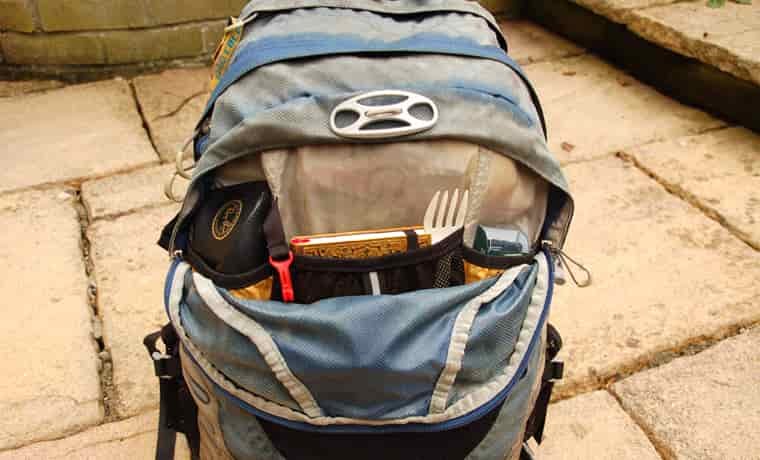 Front pocket on backpack