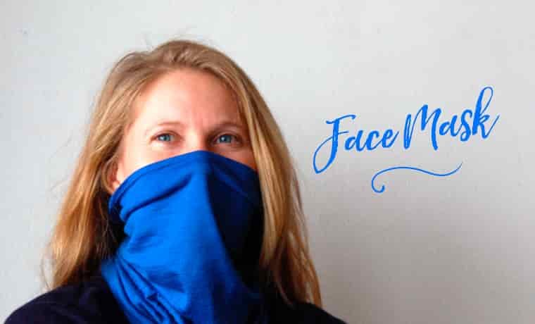 Woman wearing a Buff as a face mask