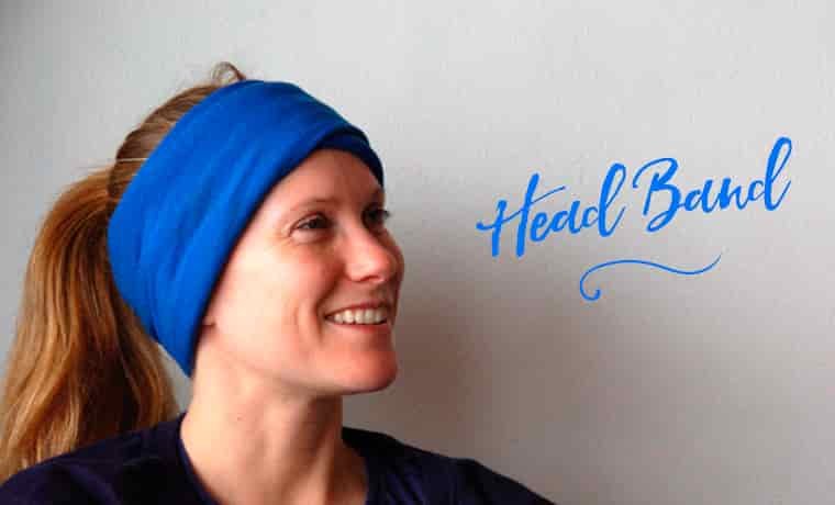 Woman wearing a Buff as a head band