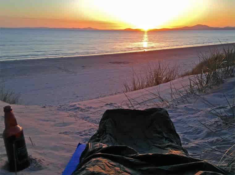 Beach Bivvy at sunset