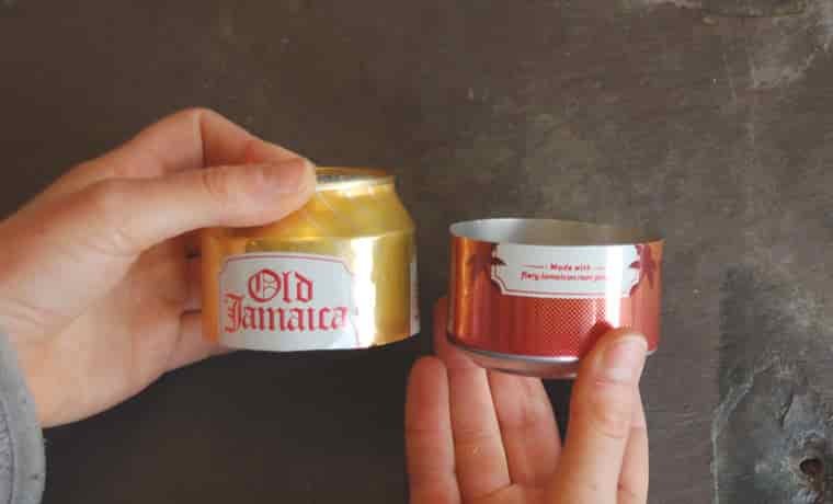 Even soda can halves
