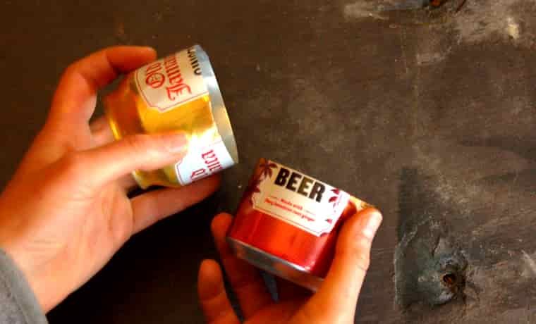 Two halves of a soda can