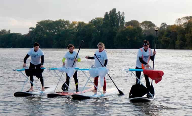 Extreme Ironing on paddleboards