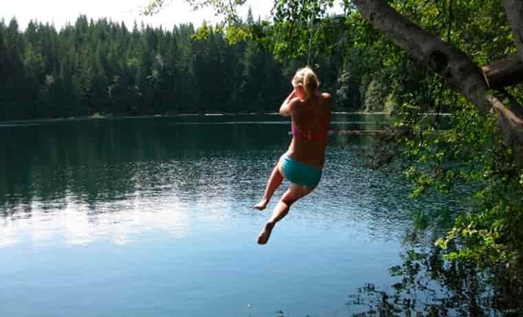 Jumping into water