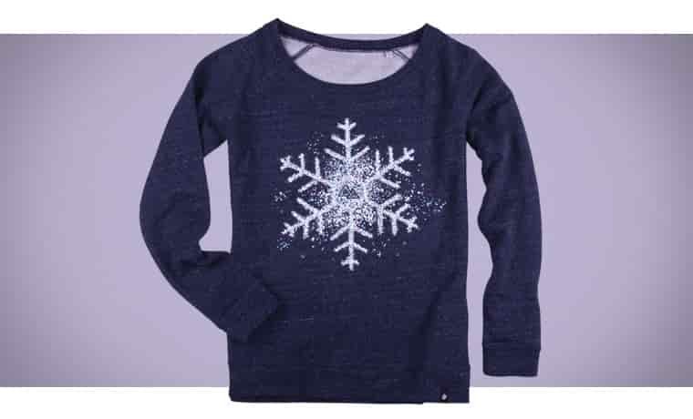 Navy Glower sweater with white snowflake