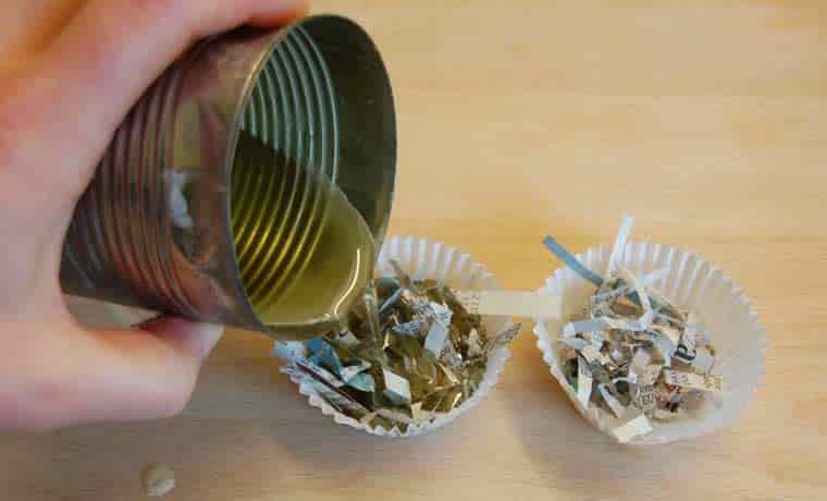 Shredded paper and wax firee starters