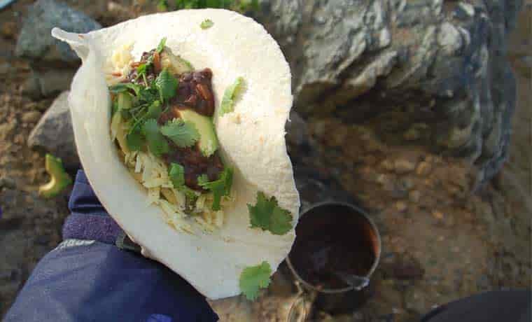 Camping breakfast burritos