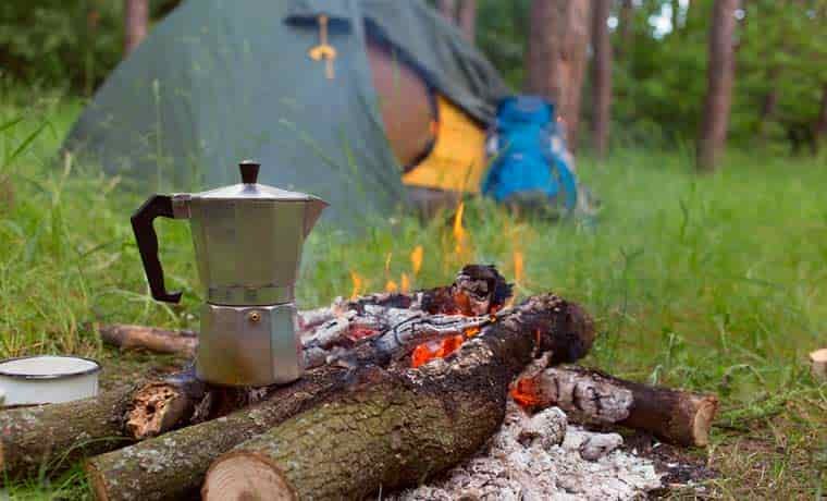 Making coffee on a campfire