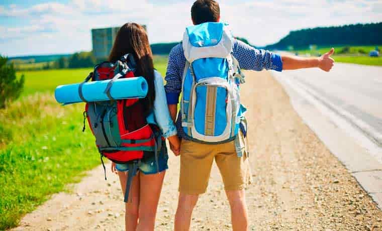 Hitchhikers camping on a budget