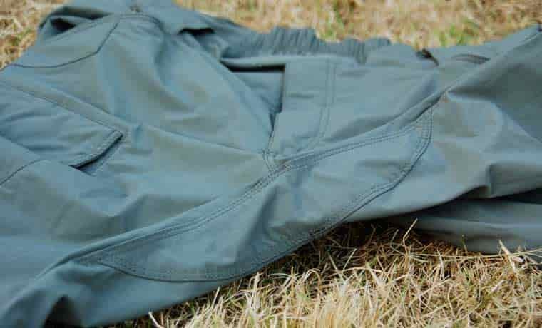 Gusseted crotch of hiking pants