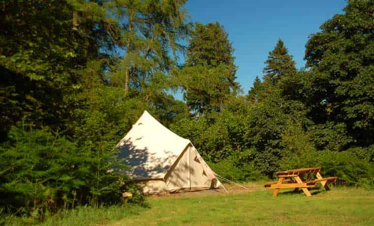 Bell tent glamping