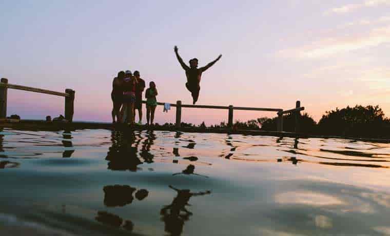 Wild swimming in hot weather