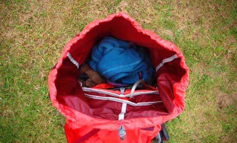 Inside Thule Guidepost backpack
