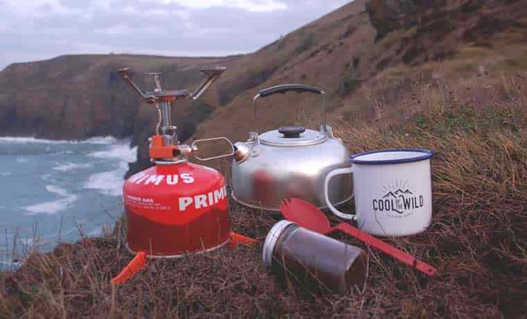 Coffee making kit on the coast