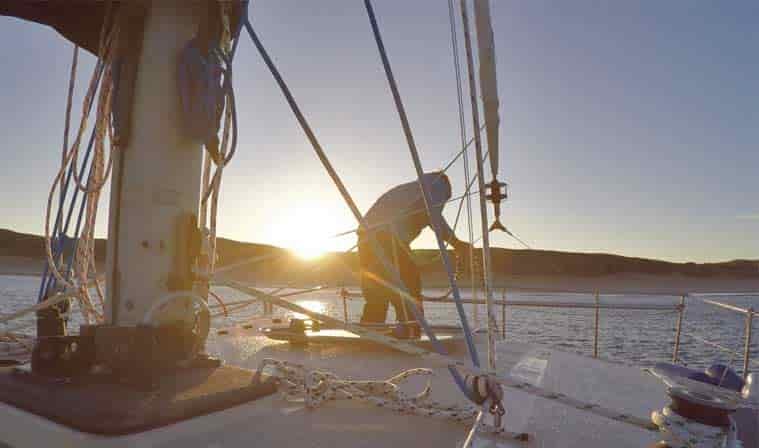 Evening on a sail boat