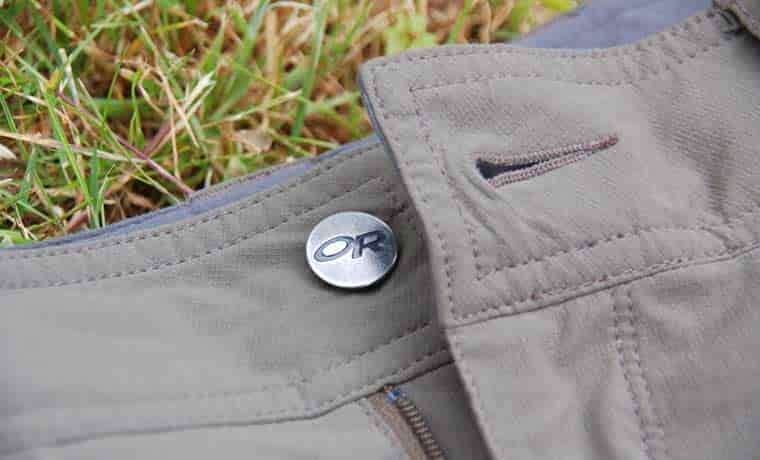 Button on shorts