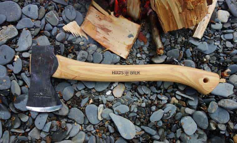 Axe lying on pebbles