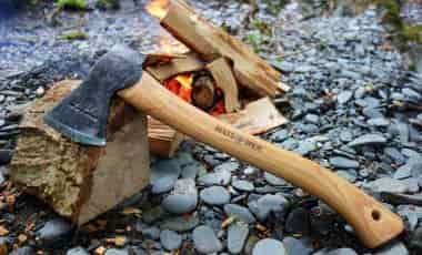 Hults Bruk Hatchet by the fire