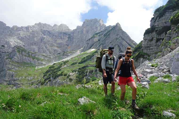 Hiking in the mountains