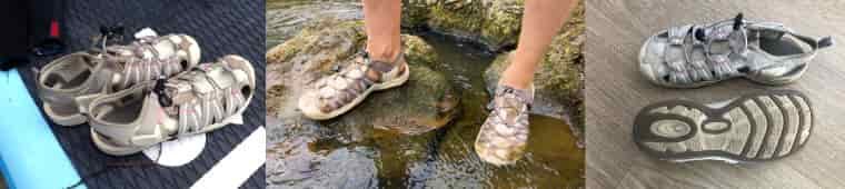Close ups of Keen Drift Sandals