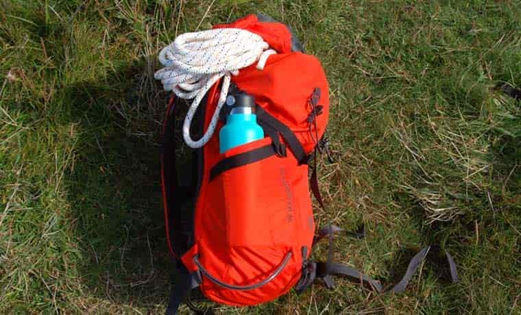 Side pocket of pack