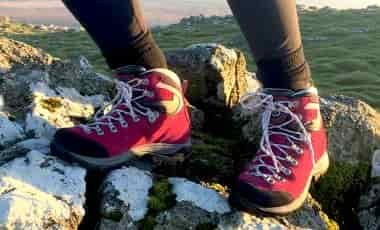 Walking boots on rocks