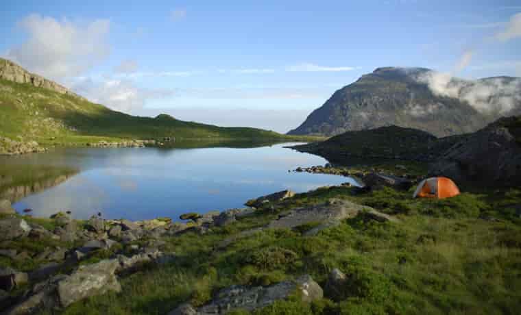 wild camping in the mountains