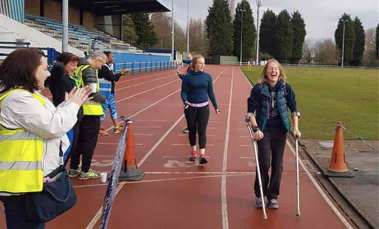 Walking on crutches