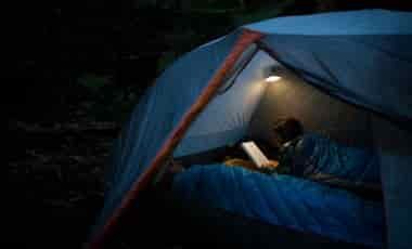Solar light in tent