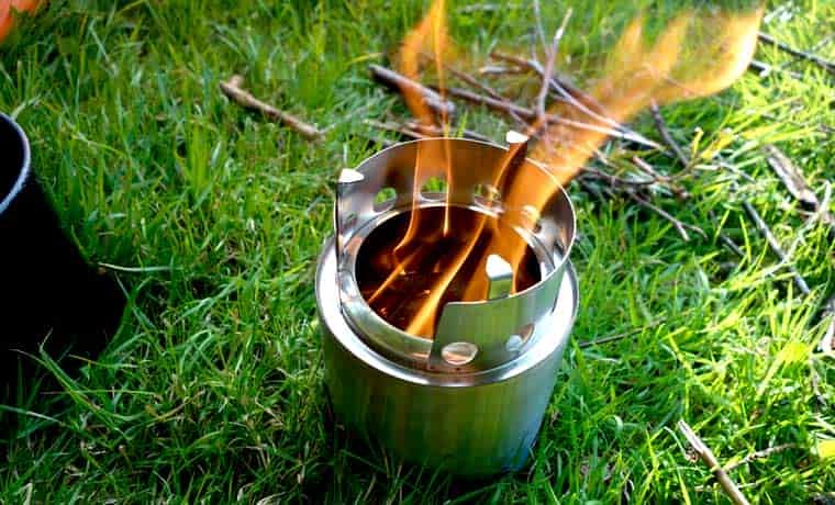 Fire burning in stove