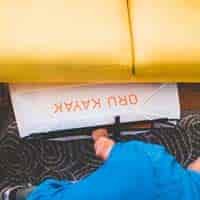 Kayak being stored