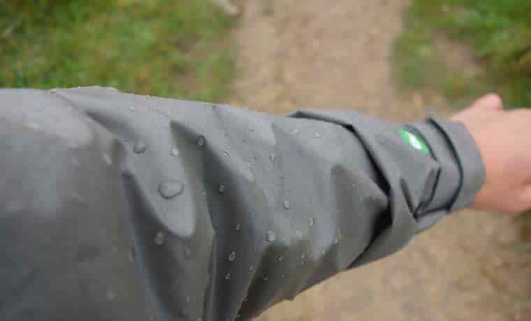 Beading water on jacket