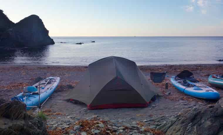 Paddle board camping