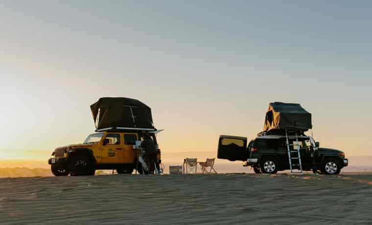 Rooftop tent camping
