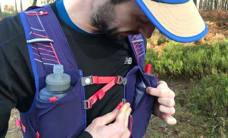 Bottle pockets on running vest