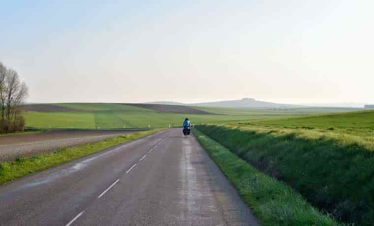 Cycling on country road