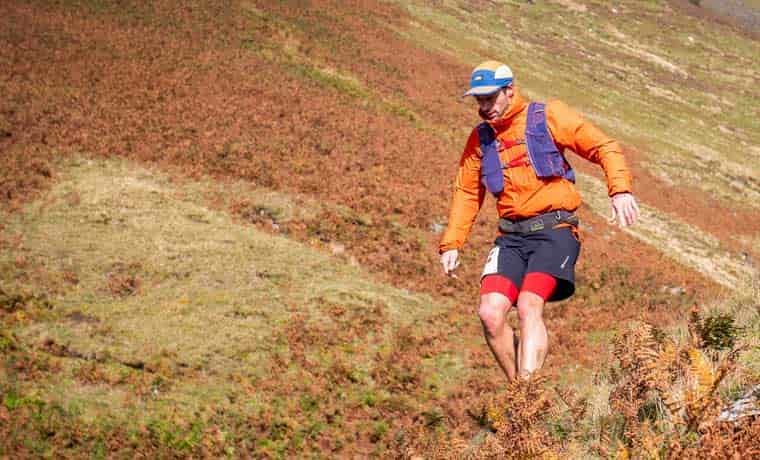 Man running downhill