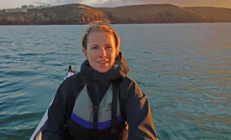 Woman in Kayak in sea