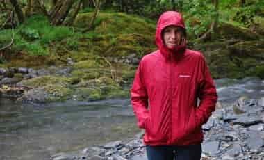 Woman wearing jacket in the rain
