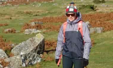 Woman walking on moors