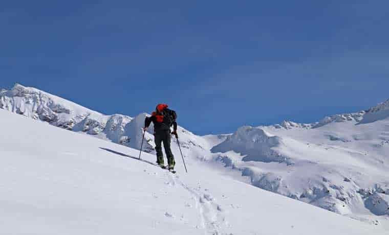 Splitboarding uphill
