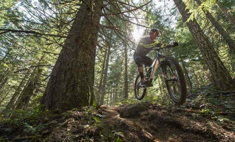 Jumping on mountain bike