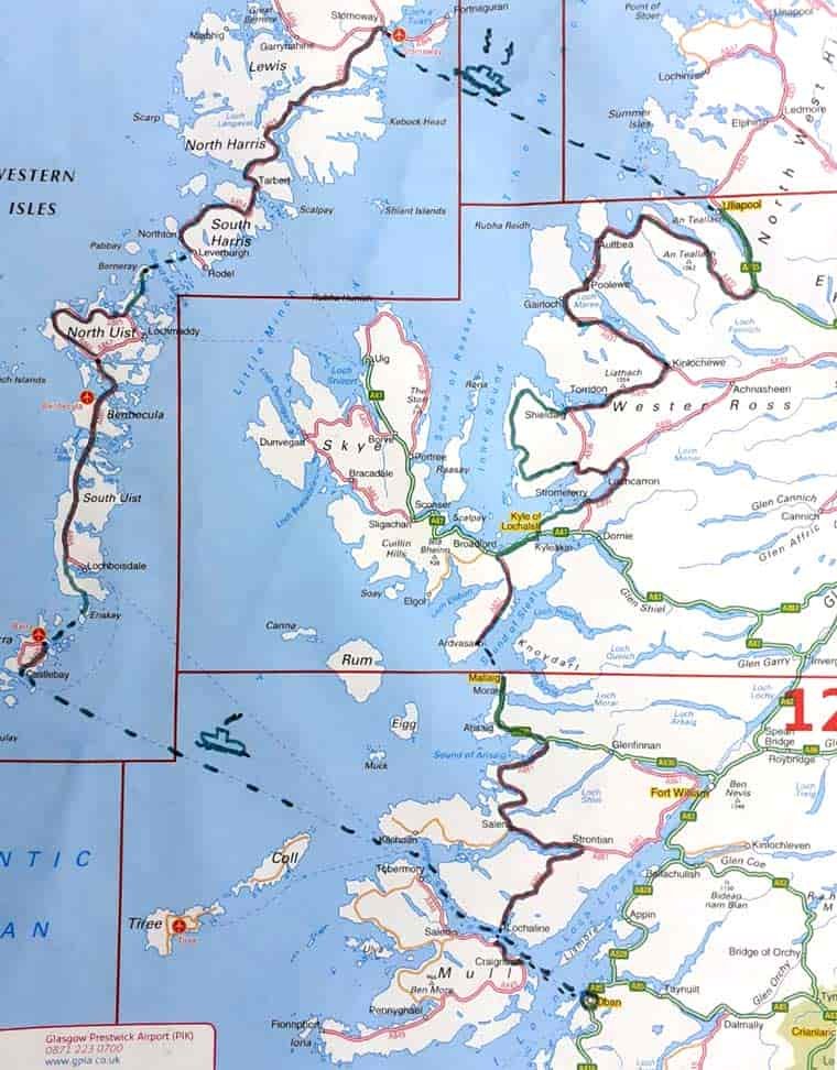 Scottish cycling map