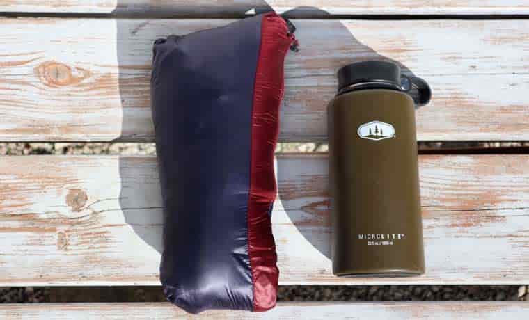 Jacket next to bottle