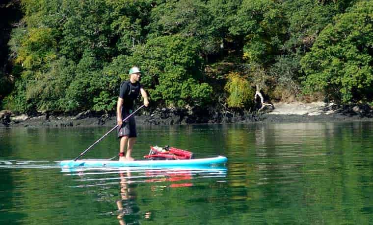 Man paddle boarding