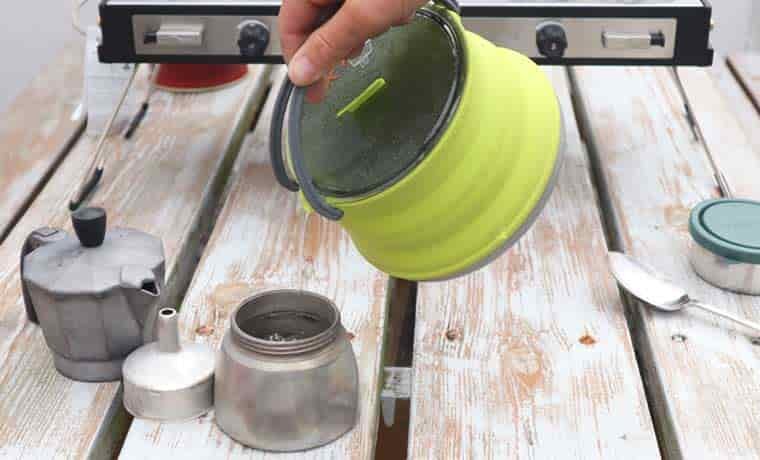 Camp coffee in moka pot