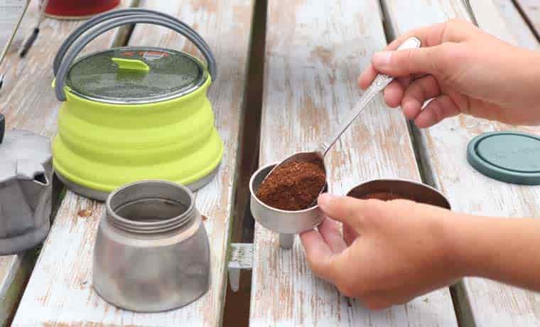 Camp coffee in moka pot