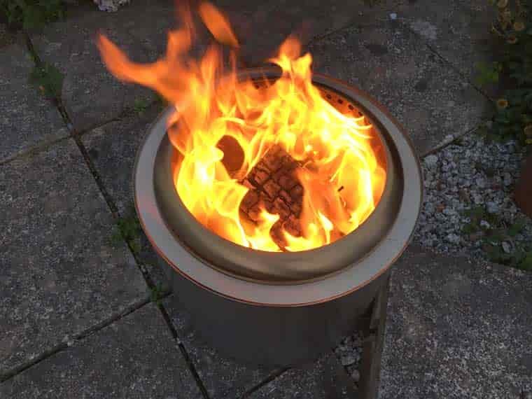 Solo Stove Ranger fire on patio