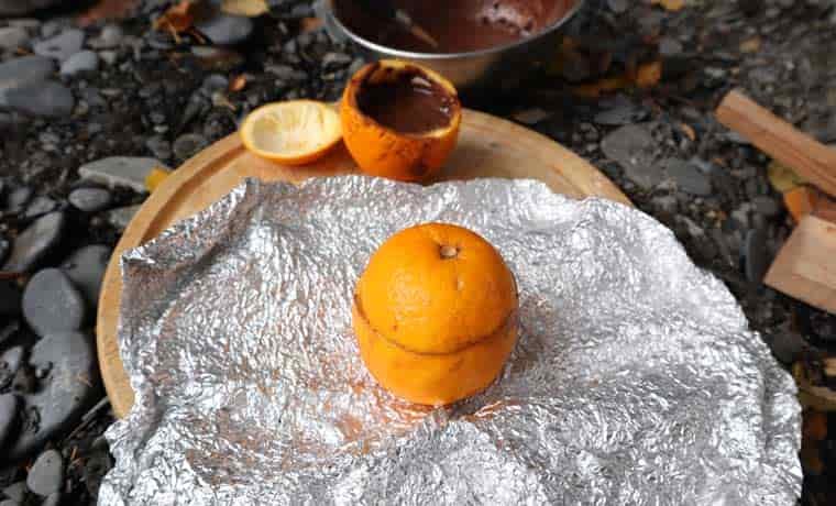 Orange in foil
