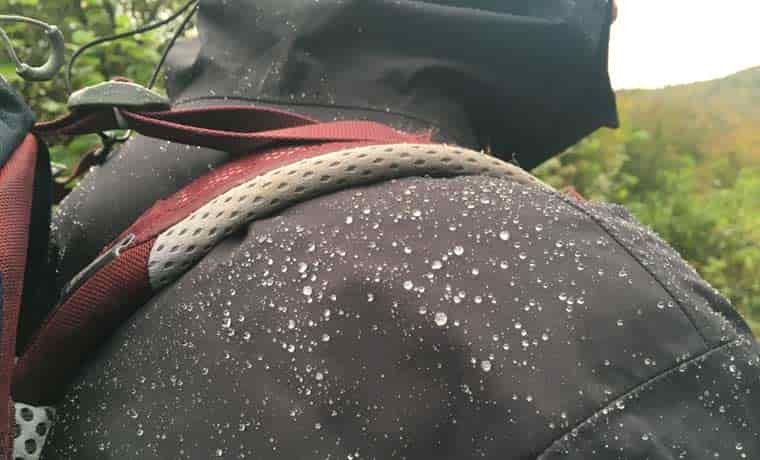 Water beading on Jacket fabric